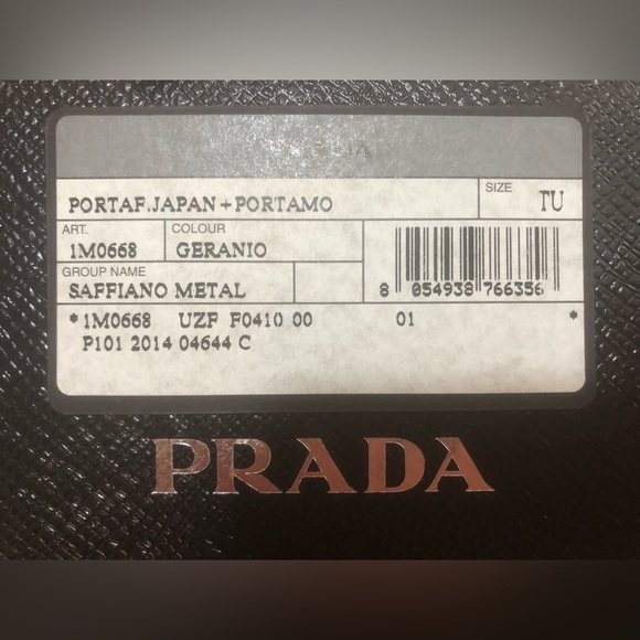 Prada Wallet (w COA Cards)  Saffiano Pink Leather Wallet - Picture 2 of 12